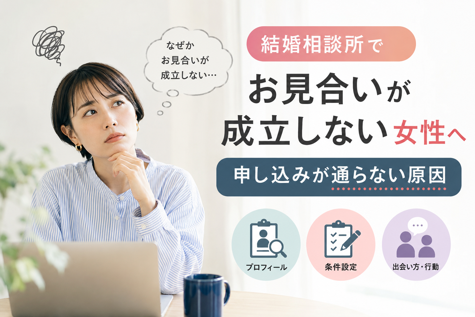 結婚相談所でお見合いが成立しない女性へ。申し込みが通らない原因