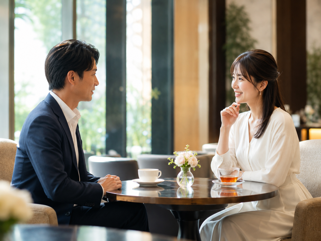 お見合い後のよくある質問を確認する女性