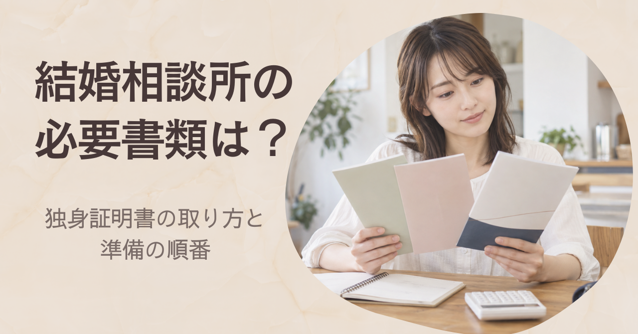 結婚相談所へ提出する必要書類を準備する女性