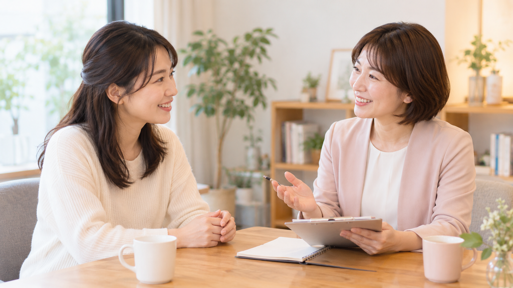 成婚までのサポートを婚活カウンセラーに相談する女性